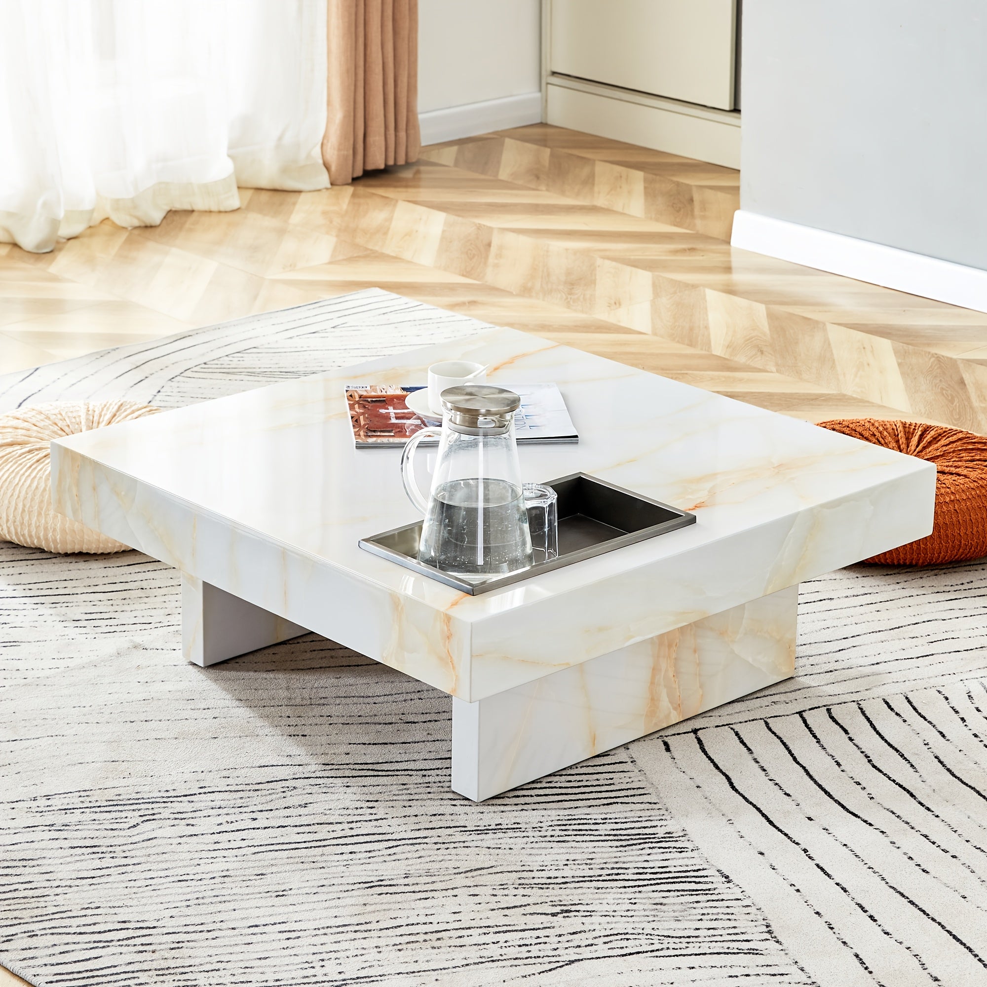 Modern Square Coffee Table, 31.4\