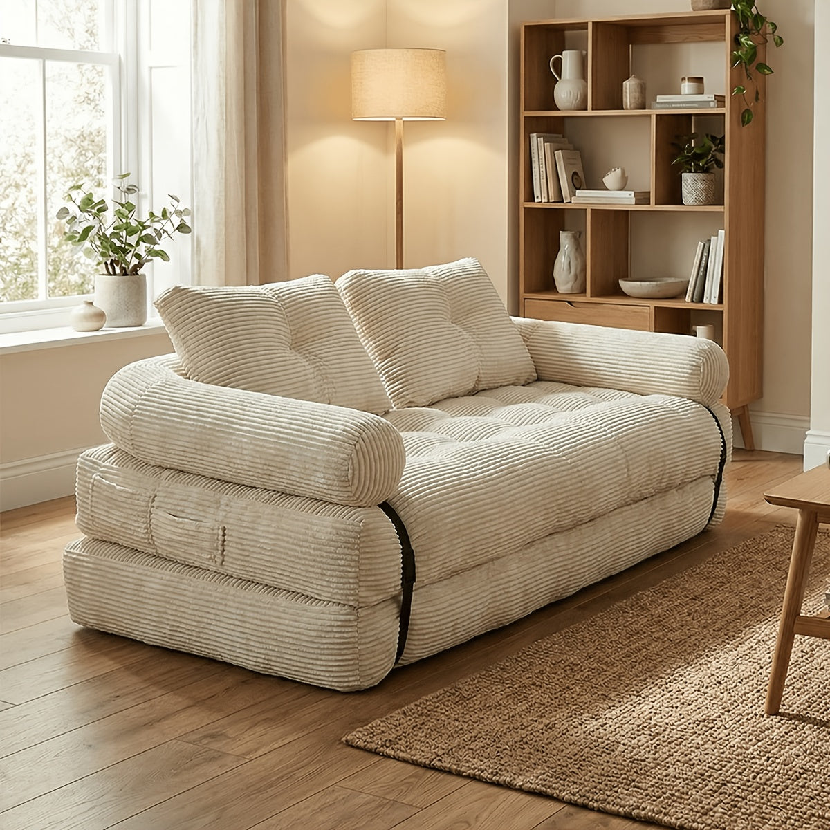 Convertible Cloud Sofa, 4 In 1 Loveseat Folding Couch Foldable - Chaise Lounge Chair, Pull Out Sofa With Pillows, Boneless Couch Comfy Lounge Loveseat For Living Room, Home Theater, Multiple Colors Available