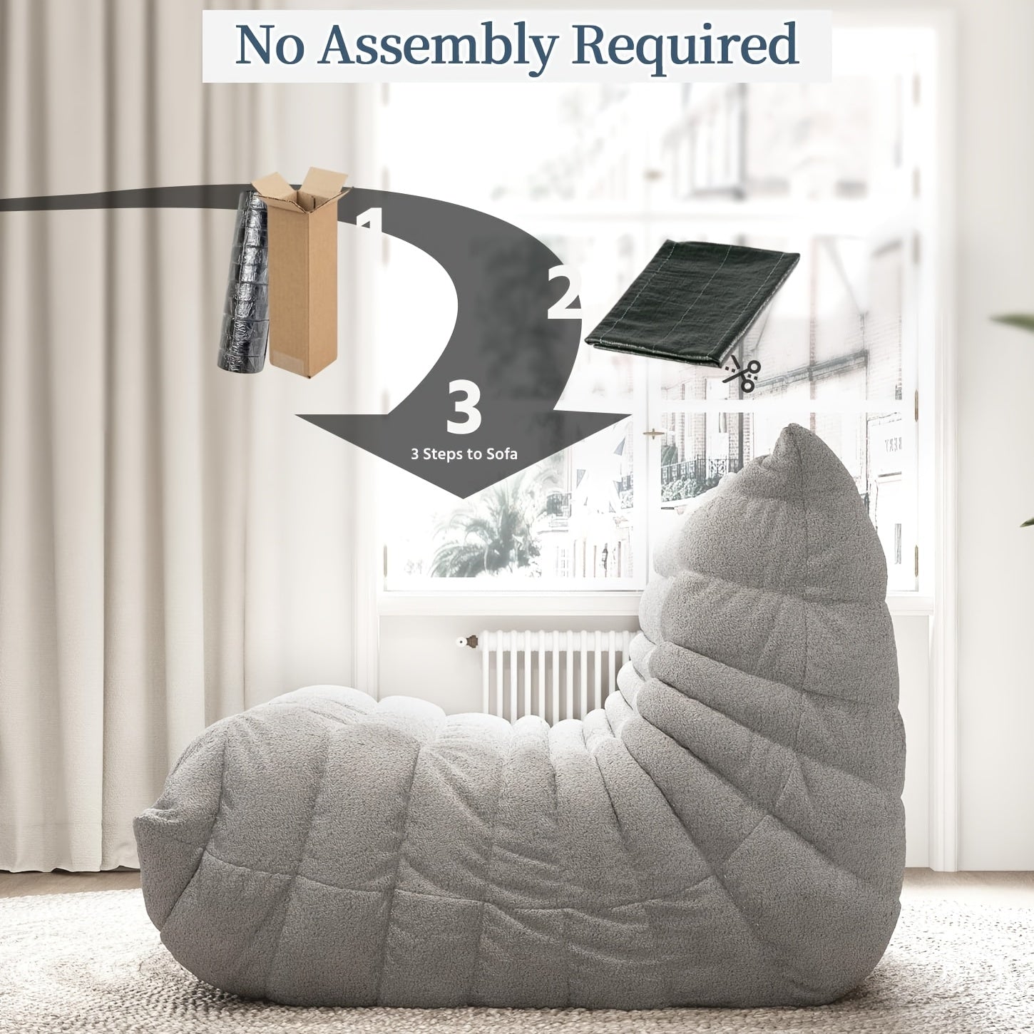 2-seat Lazy Sofa, Oversized Living Room Recliner, Teddy Velvet Fabric Double Sofa, Wear-resistant And Easy to Take Care Of, Sponge Support Is Not Easy to Collapse
