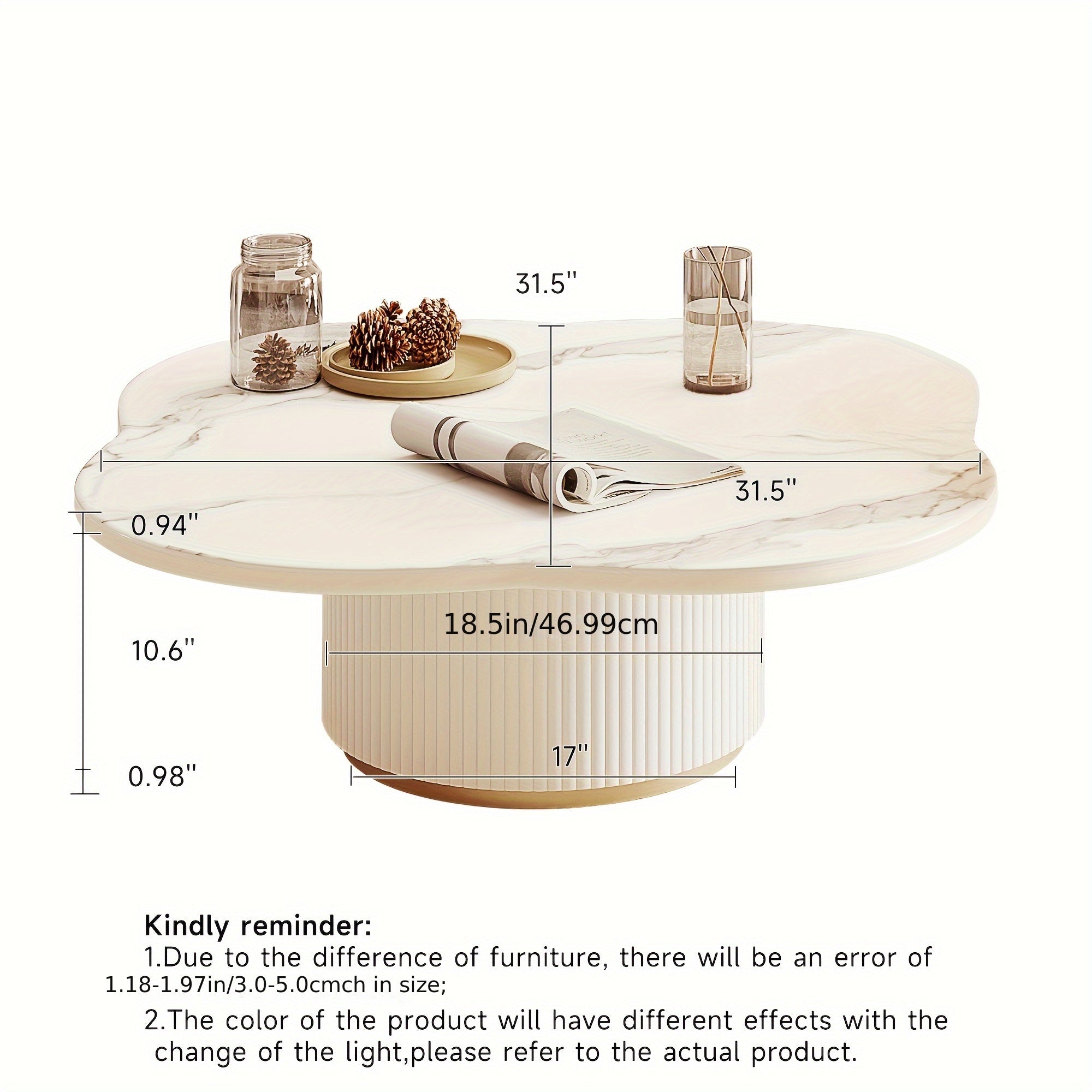 1pcs light luxury cream style cloudy rock slab coffee table, living room household irregular creative table (sent in two packages)