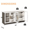 ALBOTT Sideboard Buffet Cabinet with Storage 64 Inch Cabinet with Glass Door Modern Wood Buffet Cabinet for Dining Area Kitchen And Hallway