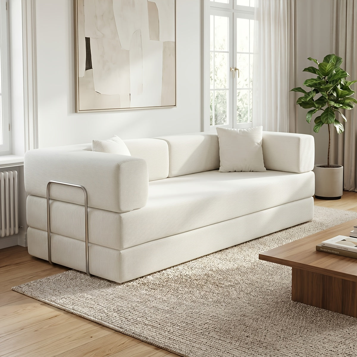 Convertible Modern Comfortable Cloud Couch - Modular Sofa with Cushion Pillows, Boneless Couch for Living Room, Living Room Furniture Set, Soft Deeply Cushions, Ready-to-Assemble, Memory Foam Filling, Modular Sofa Set, Thanksgiving Gift