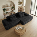 Free Combination Sectional Cloud Sofa Couch with 4 Pillows, Modular Sectional Sofa Bed for Living Room, Corduroy Sofa Couches for Living Room, Apartment, Bedroom. No Assembly Required