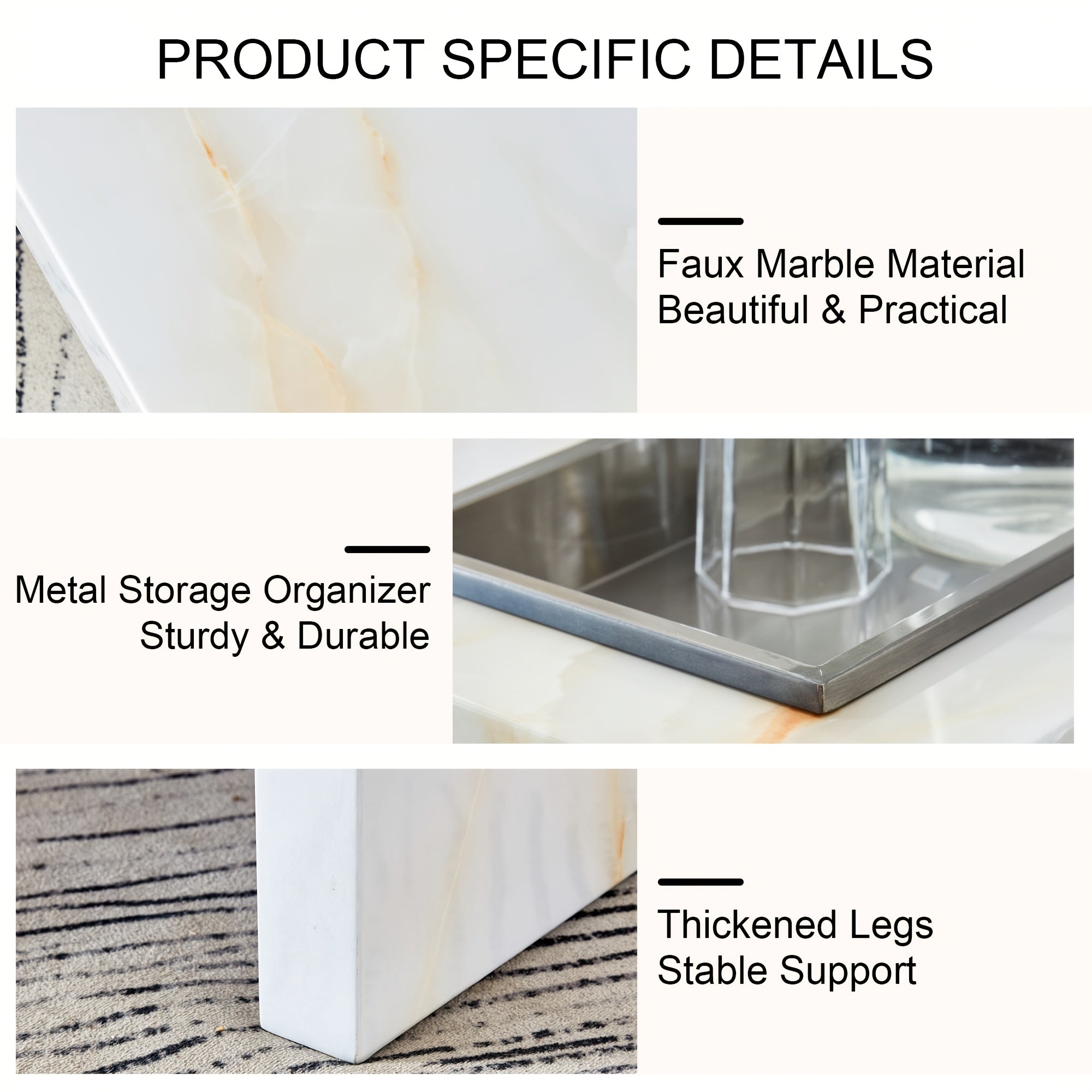 Modern Square Coffee Table, 31.4\