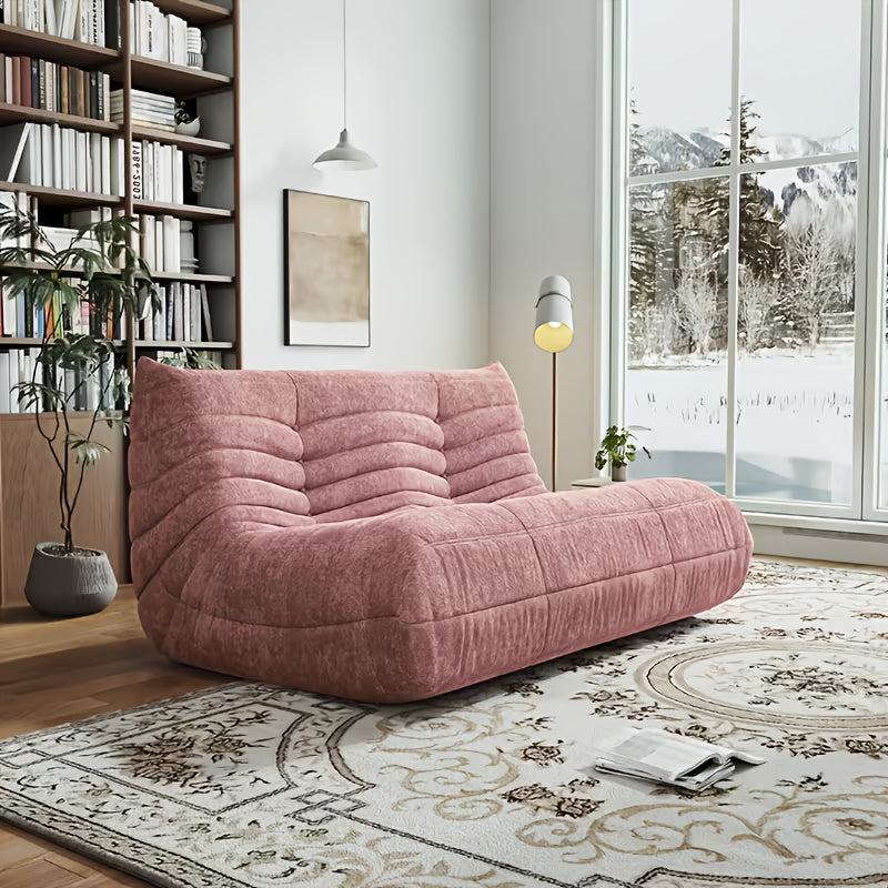 2-seat Lazy Sofa, Oversized Living Room Recliner, Teddy Velvet Fabric Double Sofa, Wear-resistant And Easy to Take Care Of, Sponge Support Is Not Easy to Collapse