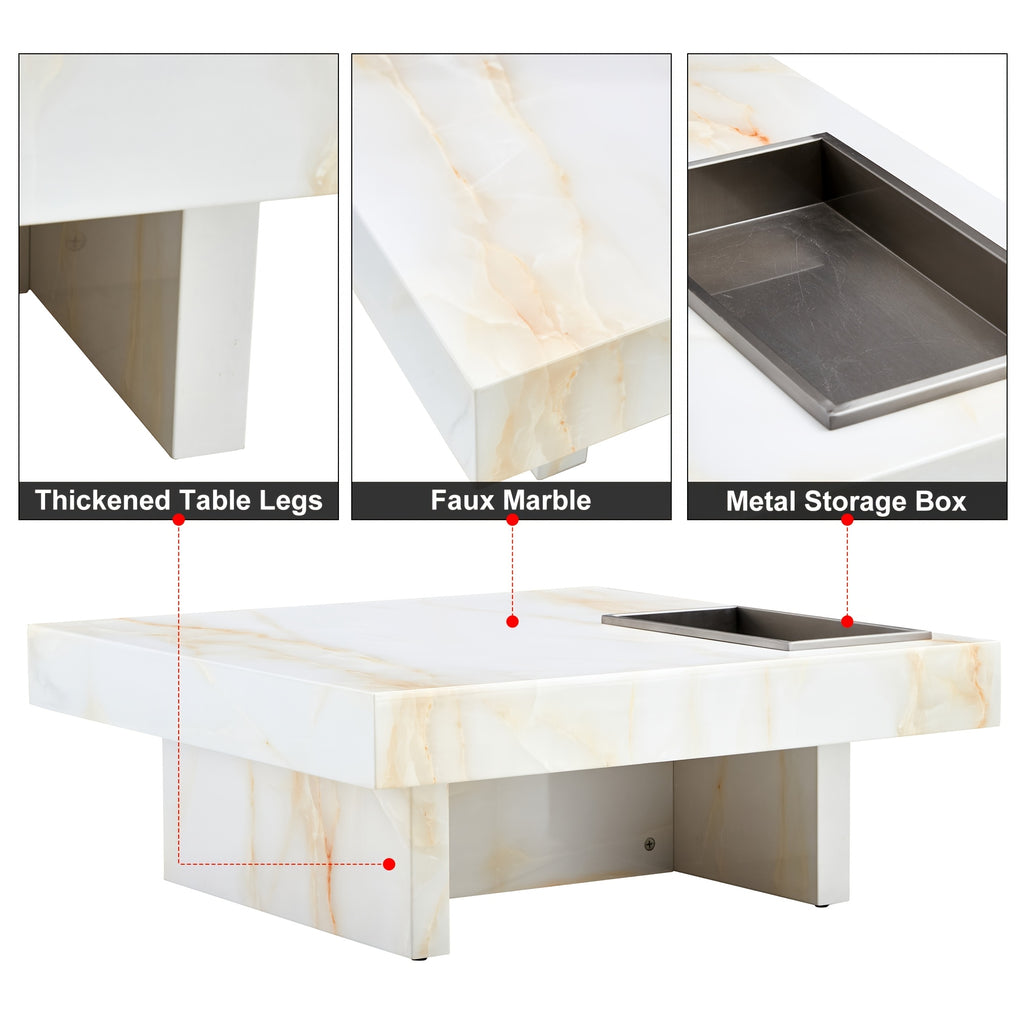 Modern Square Coffee Table, 31.4\