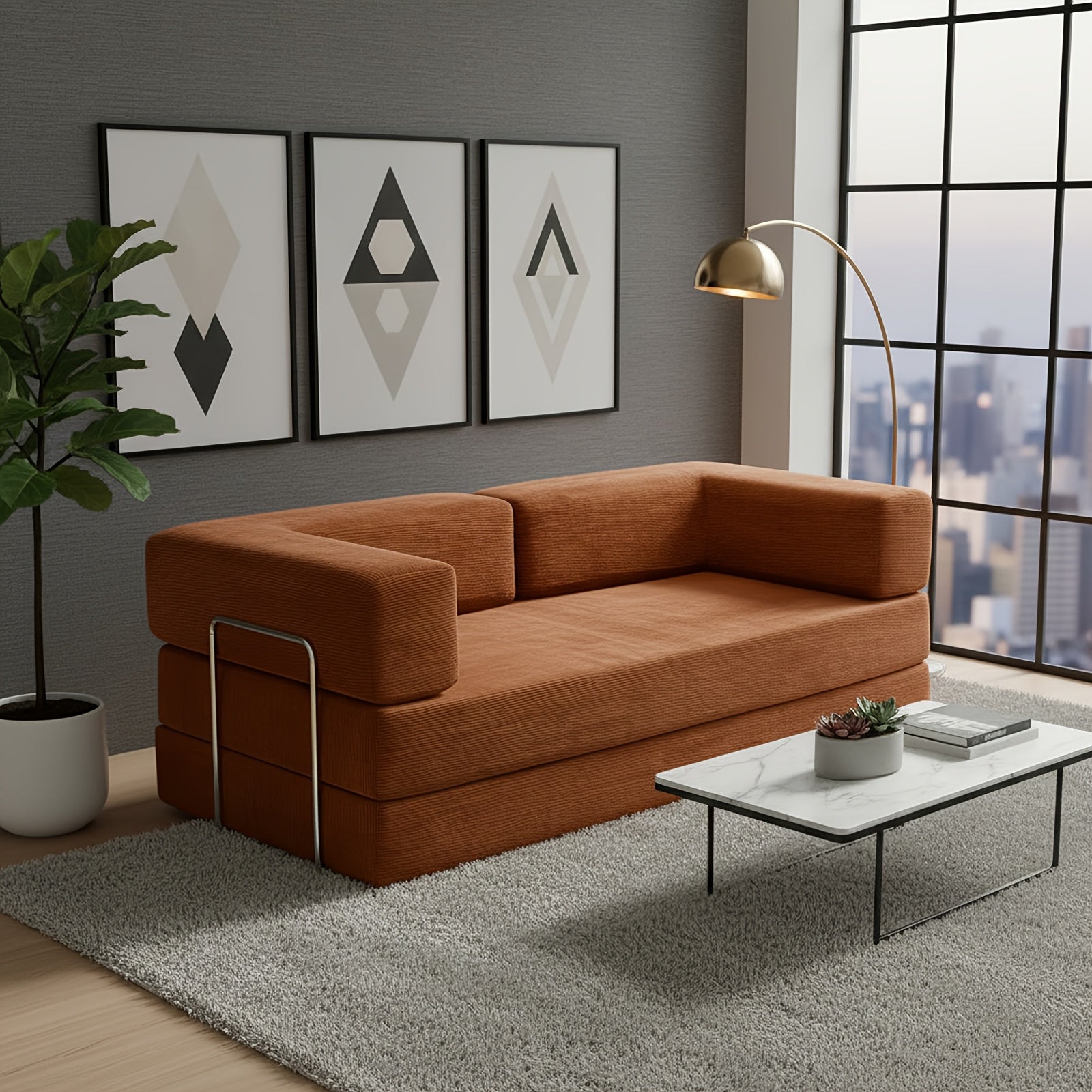 Convertible Modern Comfortable Cloud Couch - Modular Sofa with Cushion Pillows, Boneless Couch for Living Room, Living Room Furniture Set, Soft Deeply Cushions, Ready-to-Assemble, Memory Foam Filling, Modular Sofa Set, Thanksgiving Gift