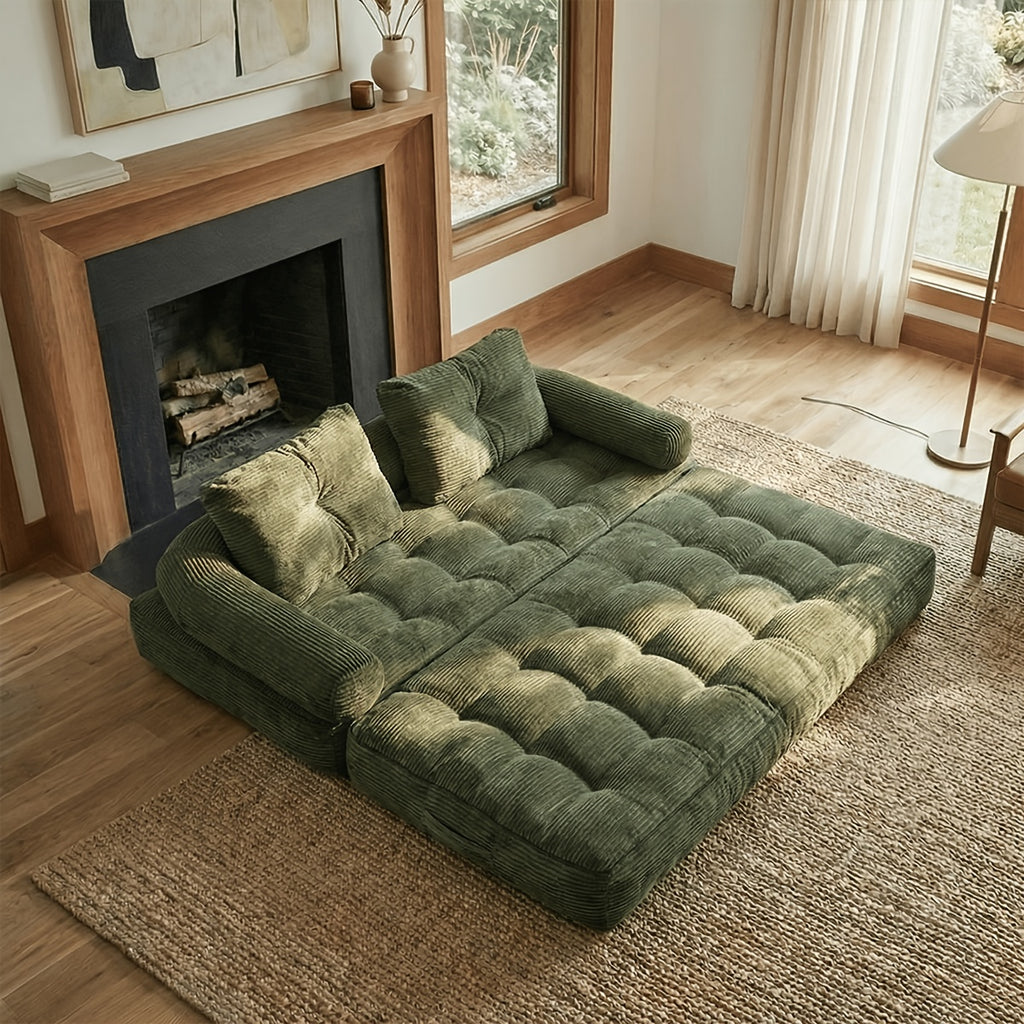 Convertible Cloud Sofa, 4 In 1 Loveseat Folding Couch Foldable - Chaise Lounge Chair, Pull Out Sofa With Pillows, Boneless Couch Comfy Lounge Loveseat For Living Room, Home Theater, Multiple Colors Available