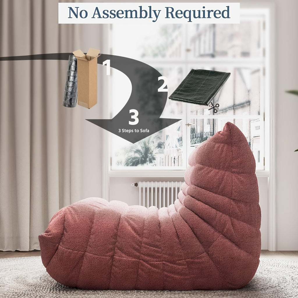 2-seat Lazy Sofa, Oversized Living Room Recliner, Teddy Velvet Fabric Double Sofa, Wear-resistant And Easy to Take Care Of, Sponge Support Is Not Easy to Collapse