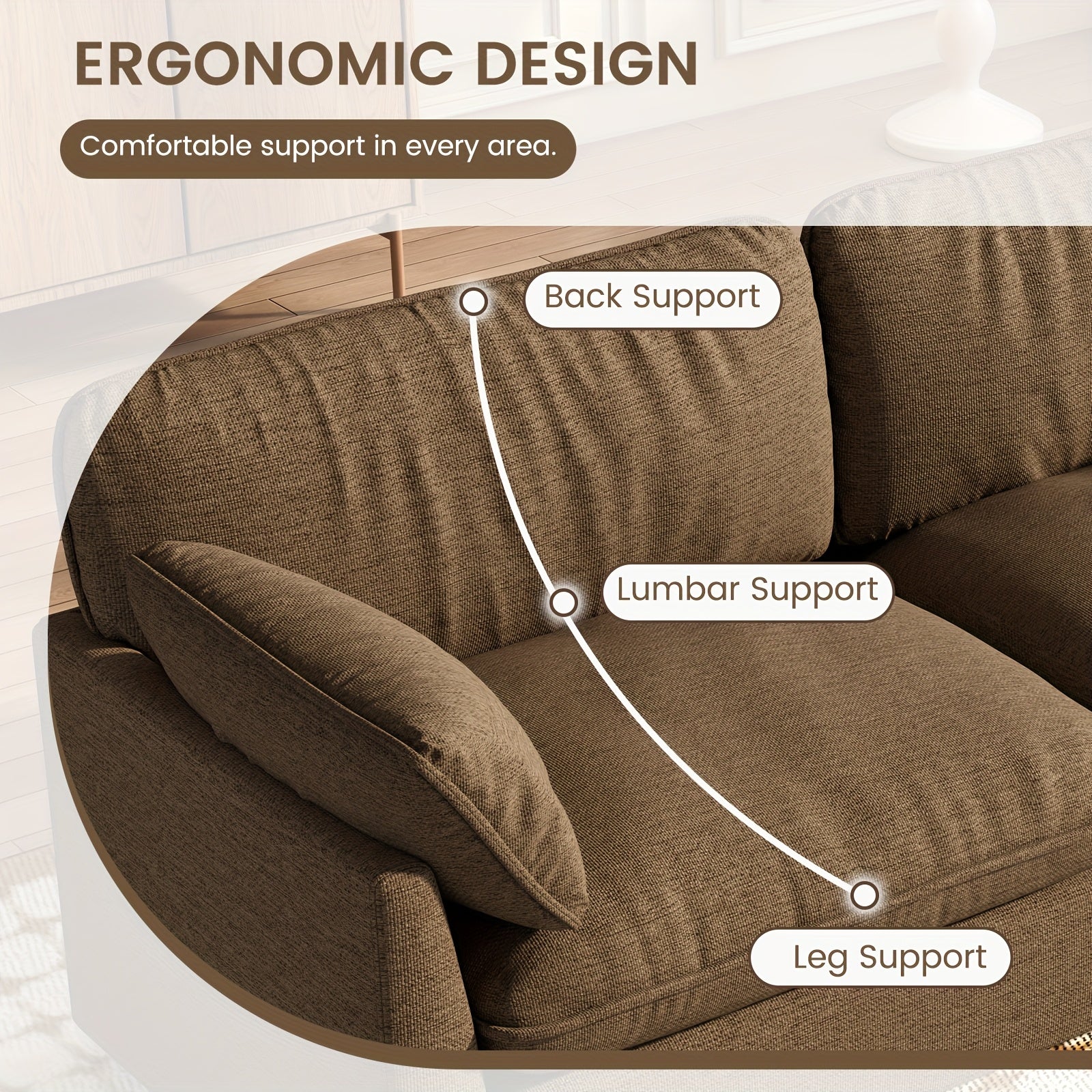 Modern Loveseat Sofa 2-Seater Couch for Living Room - Dark Brown Upholstered Sofa with Deep Seats & 2 Throw Pillows | Comfortable Small Couch for Bedroom, Apartment | Easy Assembly Required