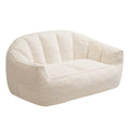 Oversized Plush Faux Fur Bean Bag Chair & Lounger - Large Foam Sofa Suitable for Bed, Couch, Office Chair, No Assembly Required, Shredded Foam, Modern Minimalist, - for -Room Use (White)