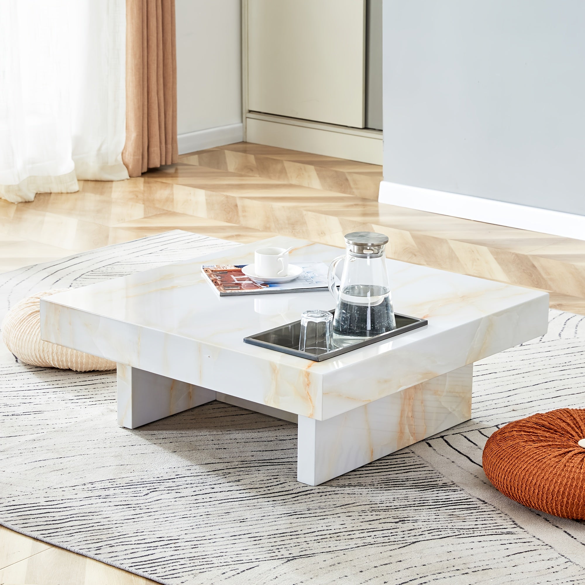 Modern Square Coffee Table, 31.4\