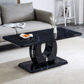 Contemporary Minimalist Rectangular Coffee Table Featuring a White Faux Marble Design, a Spacious And Adaptable Piece for The Living Room, Perfect As a Central Tea Table Or Accent Furniture, Ideal for Various Settings, And Easy to Assemble
