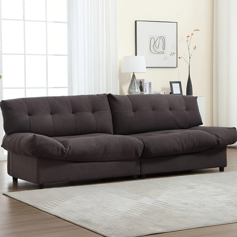 Cloud Style Sofa, Teddy Velvet Fabric, Comfy Padded Cloud Couch For Living Room