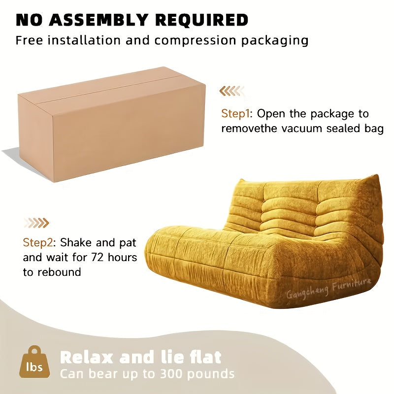 2-seat Lazy Sofa, Oversized Living Room Recliner, Teddy Velvet Fabric Double Sofa, Wear-resistant And Easy to Take Care Of, Sponge Support Is Not Easy to Collapse