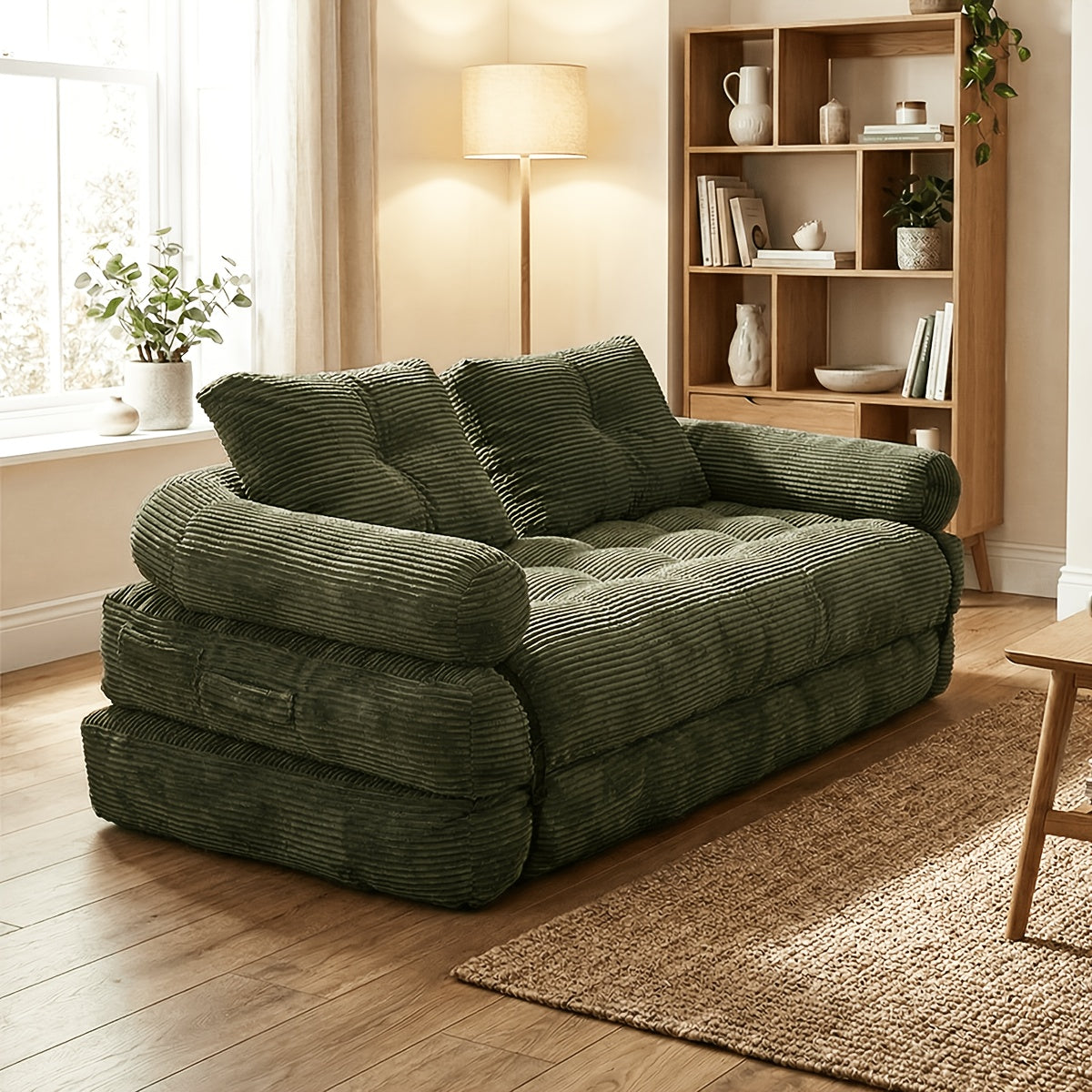Convertible Cloud Sofa, 4 In 1 Loveseat Folding Couch Foldable - Chaise Lounge Chair, Pull Out Sofa With Pillows, Boneless Couch Comfy Lounge Loveseat For Living Room, Home Theater, Multiple Colors Available