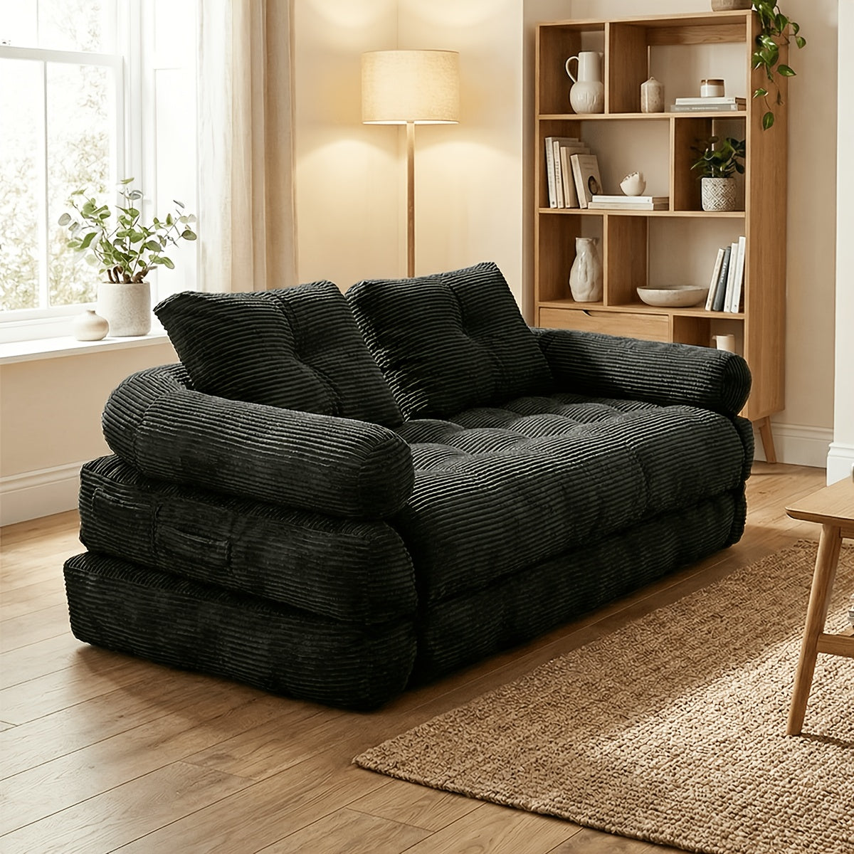 Convertible Cloud Sofa, 4 In 1 Loveseat Folding Couch Foldable - Chaise Lounge Chair, Pull Out Sofa With Pillows, Boneless Couch Comfy Lounge Loveseat For Living Room, Home Theater, Multiple Colors Available