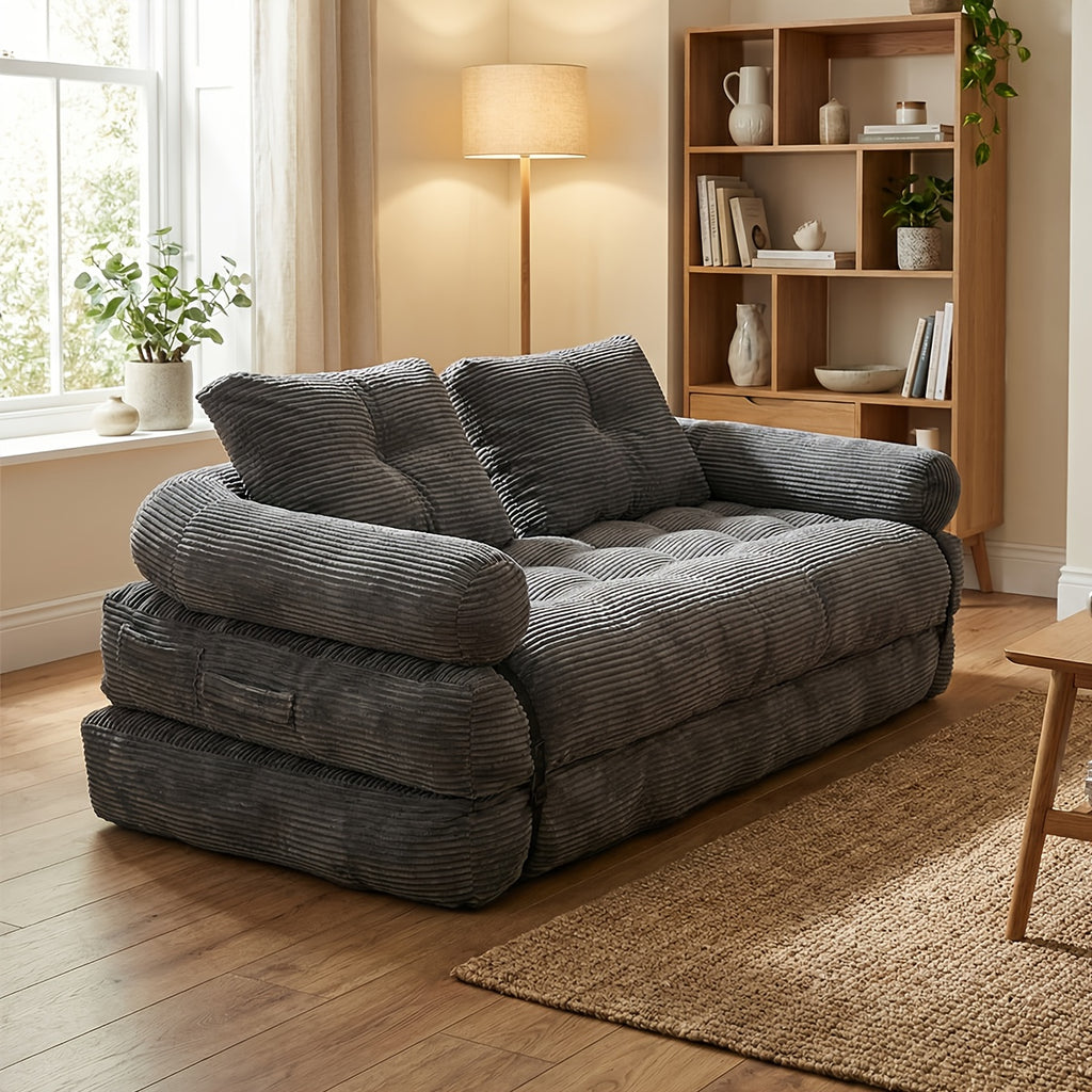 Convertible Cloud Sofa, 4 In 1 Loveseat Folding Couch Foldable - Chaise Lounge Chair, Pull Out Sofa With Pillows, Boneless Couch Comfy Lounge Loveseat For Living Room, Home Theater, Multiple Colors Available