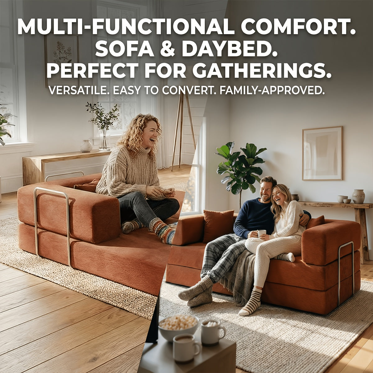 Convertible Modern Comfortable Cloud Couch - Modular Sofa with Cushion Pillows, Boneless Couch for Living Room, Living Room Furniture Set, Soft Deeply Cushions, Ready-to-Assemble, Memory Foam Filling, Modular Sofa Set, Thanksgiving Gift