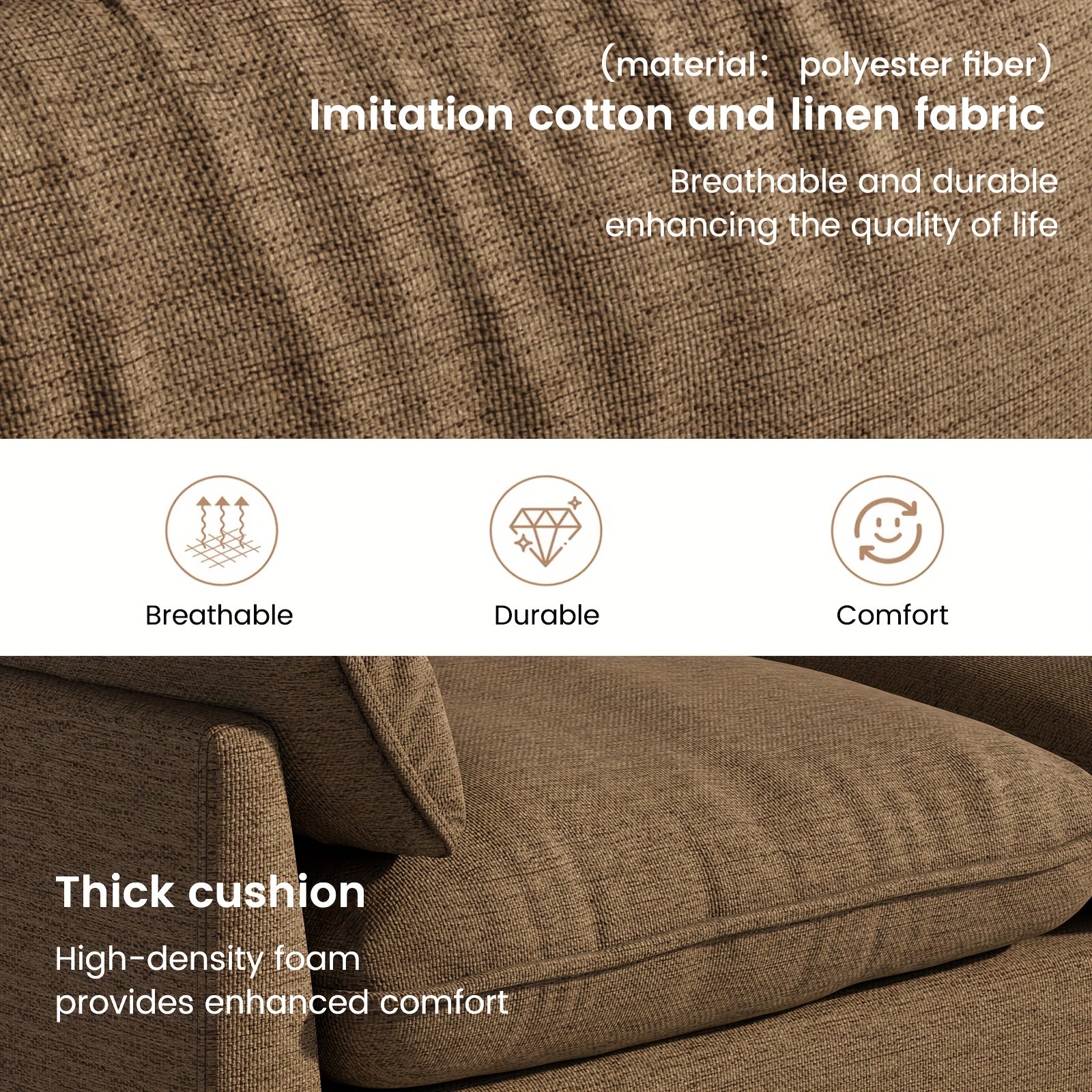 Modern Loveseat Sofa 2-Seater Couch for Living Room - Dark Brown Upholstered Sofa with Deep Seats & 2 Throw Pillows | Comfortable Small Couch for Bedroom, Apartment | Easy Assembly Required