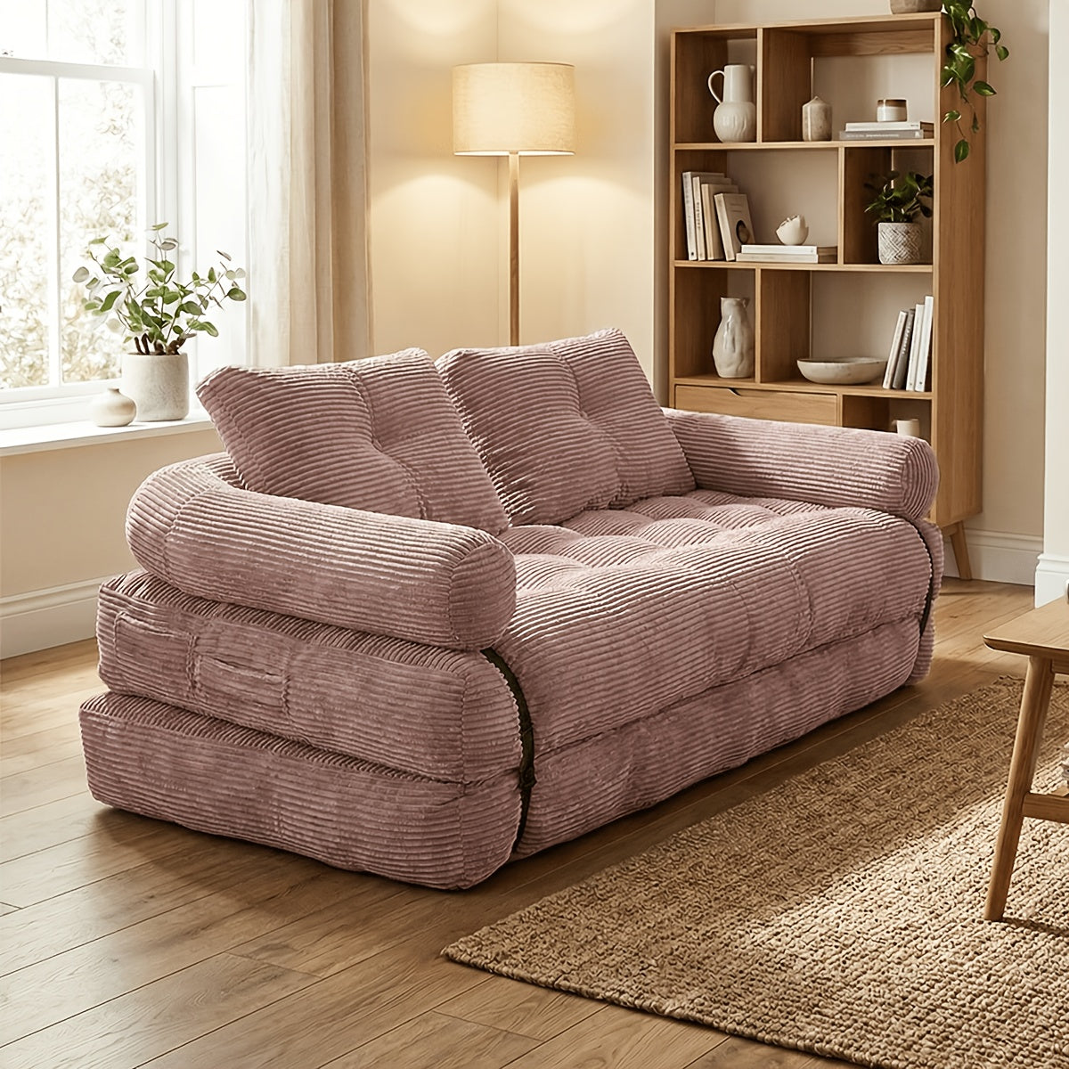 Convertible Cloud Sofa, 4 In 1 Loveseat Folding Couch Foldable - Chaise Lounge Chair, Pull Out Sofa With Pillows, Boneless Couch Comfy Lounge Loveseat For Living Room, Home Theater, Multiple Colors Available