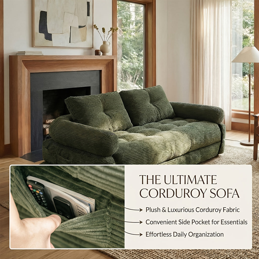 Convertible Cloud Sofa, 4 In 1 Loveseat Folding Couch Foldable - Chaise Lounge Chair, Pull Out Sofa With Pillows, Boneless Couch Comfy Lounge Loveseat For Living Room, Home Theater, Multiple Colors Available